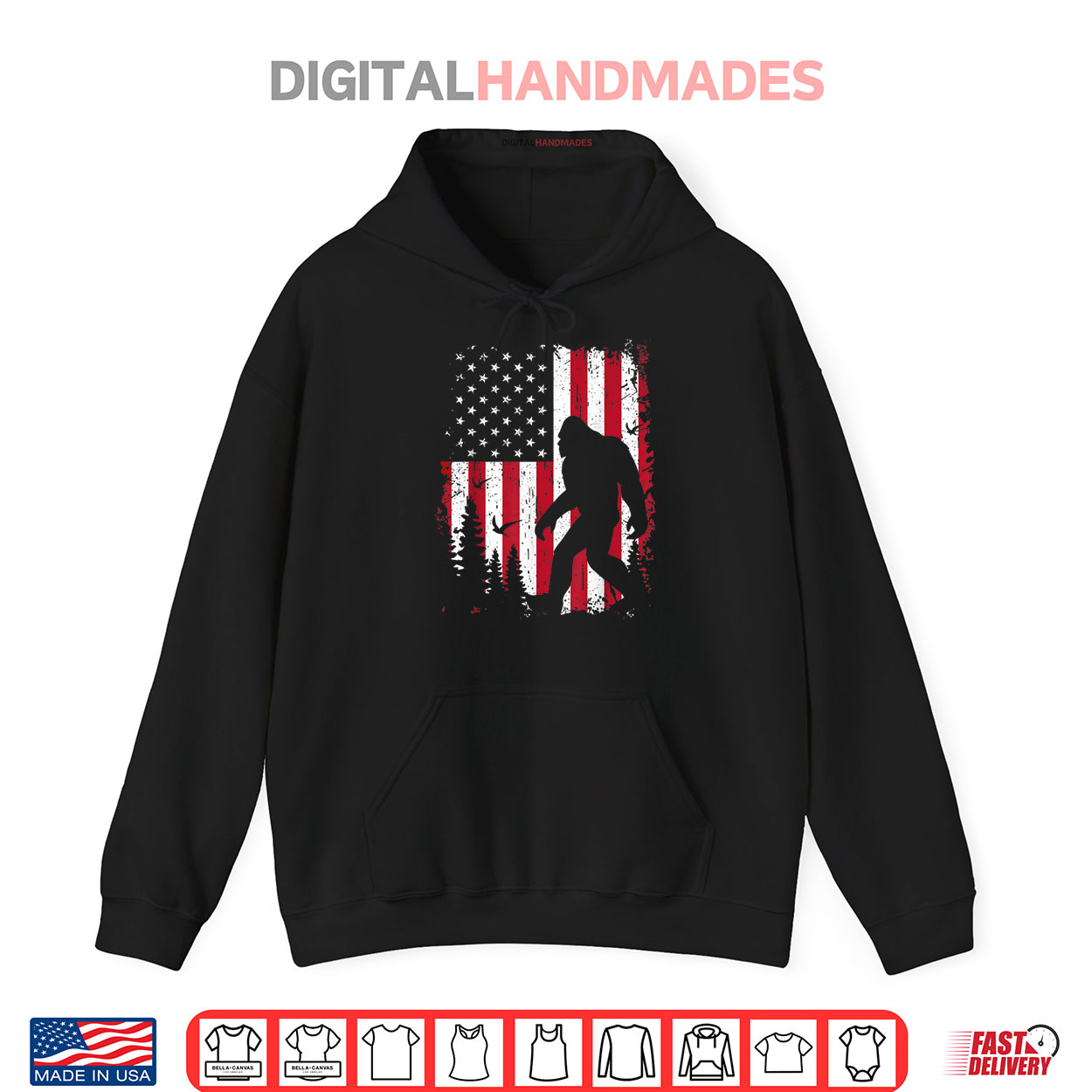 Bigfoot 4th of July Shirt American USA Flag Patriotic Shirt Bigfoot 4th of July Shirt American USA Flag Patriotic Shirt