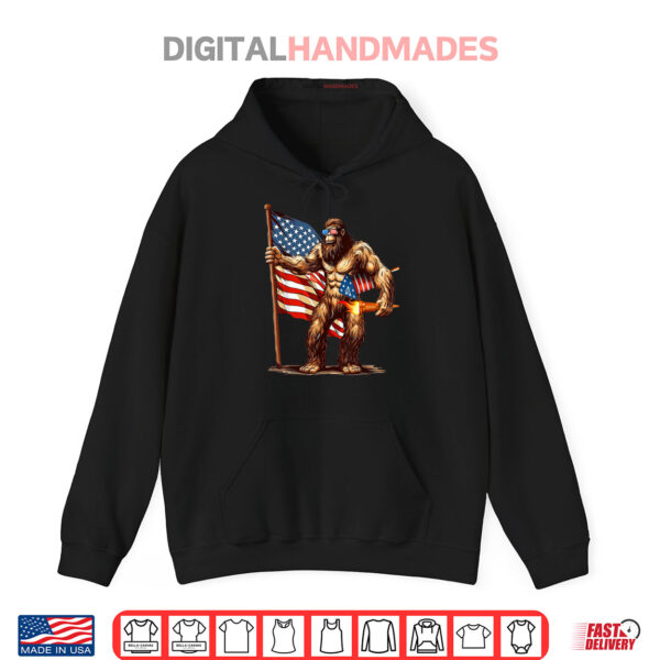 Bigfoot Fireworks 4th of July Sasquatch American US Flag Shirt 2 Hoodie Bigfoot Fireworks 4th of July Sasquatch American US Flag Shirt