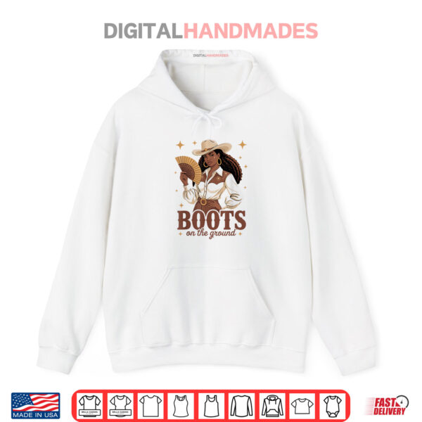 Hoodie Boots On The Ground Cowgirl Juneteenth African American Shirt