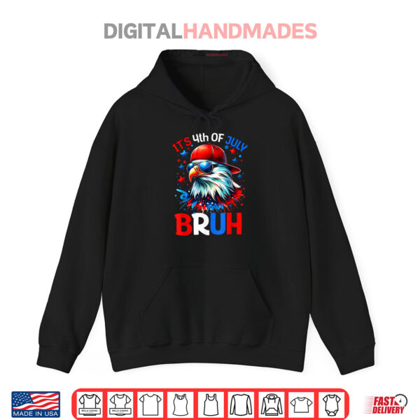 Hoodie Bruh 4th Of July Boys Kids Fourth Of July Bald Eagle Shirt