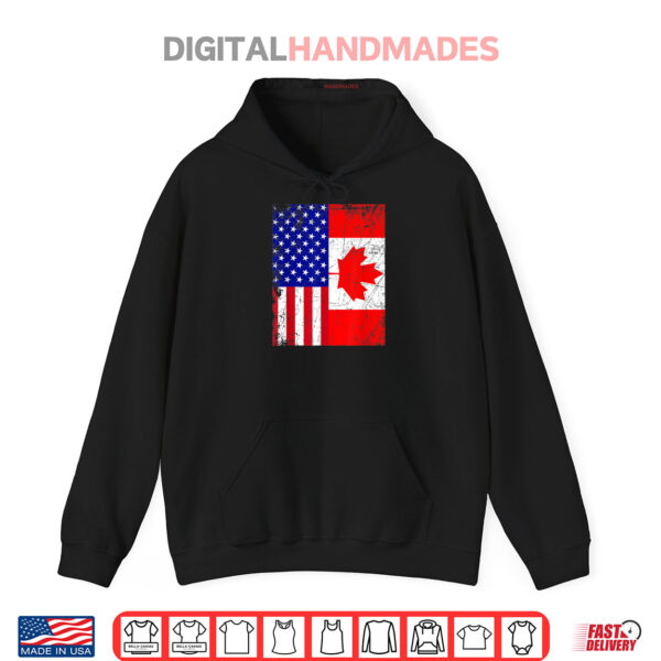 Hoodie Canadian American Shirt USA Canada Flag 4th of July Shirt