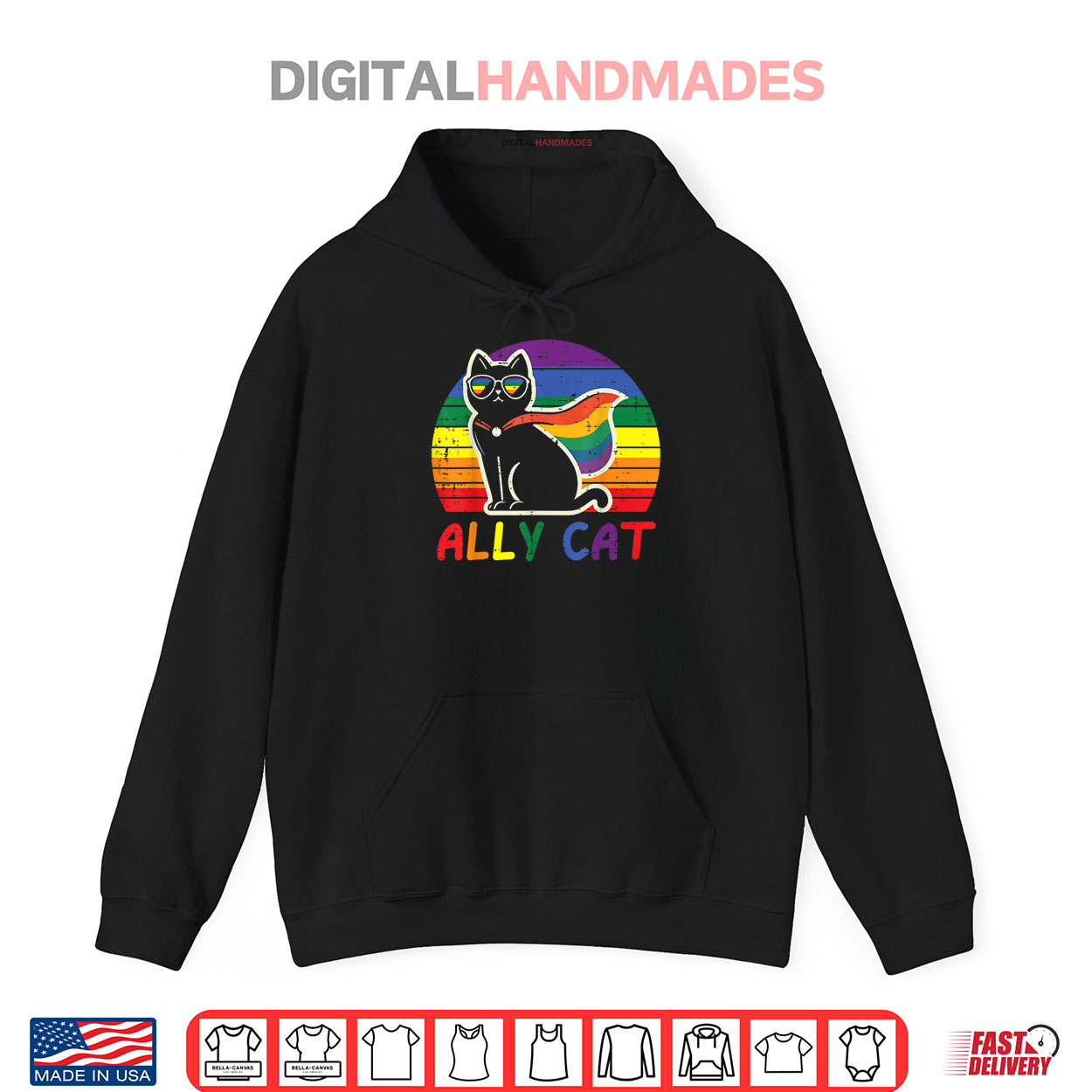 Gay Pride Month Ally Cat Funny LGBTQ Rainbow Shirt Gay Pride Month Ally Cat Funny LGBTQ Rainbow Shirt