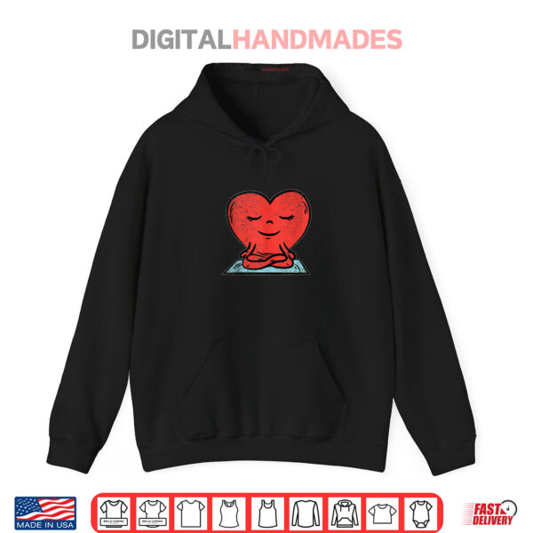 Hoodie Heart Meditation Yoga Valentines Day Namaste Meditate Love Shirt