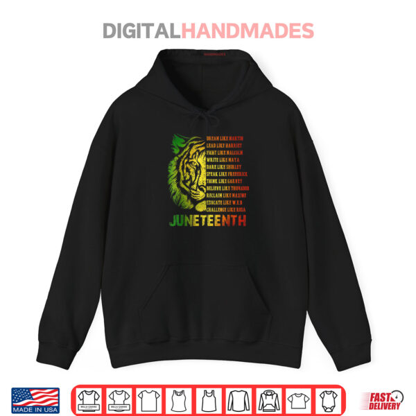 Hoodie Juneteenth 1865 Tiger Black History Freedom African Pride Shirt