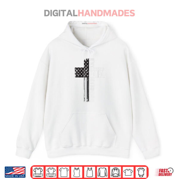 Mens Blessed Papa American Flag 4th of July Religious Fathers Day Shirt 2 Hoodie Mens Blessed Papa American Flag 4th of July Religious Fathers Day Shirt