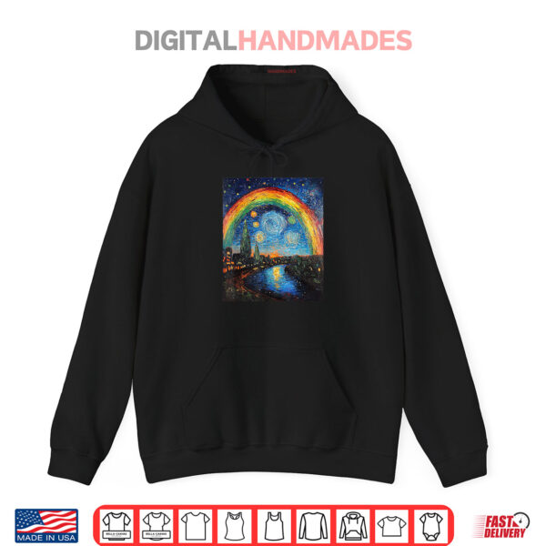 Rainbow LGBT Pride Month Van Gogh Style Starry Night Shirt 2 Hoodie Rainbow LGBT Pride Month Van Gogh Style Starry Night Shirt