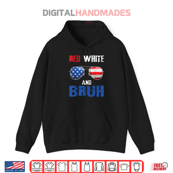 Hoodie Red White And Bruh 4th Of July Boys Patriotic Teens Kids Shirt