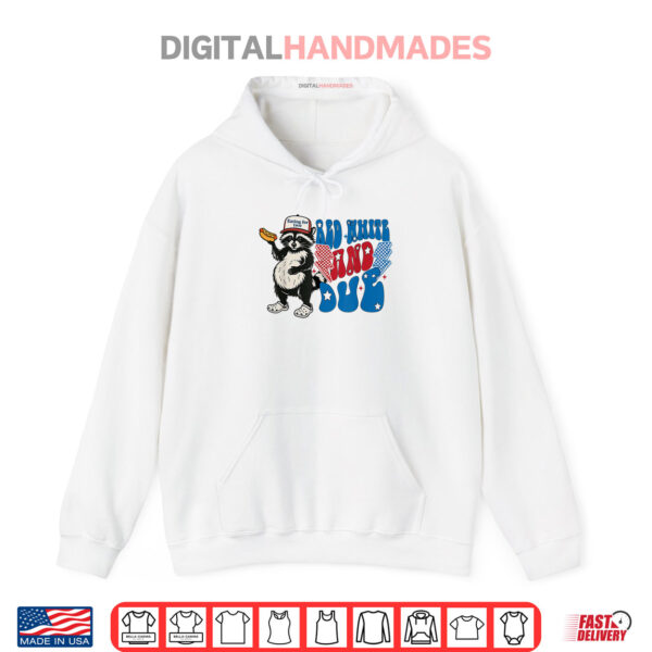 Hoodie Red White And due Funny Raccoon 4th of July Patriotic Shirt