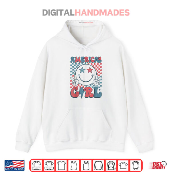 Retro Groovy 4th of July Girls Teens Women American Girls Shirt 2 Hoodie Retro Groovy 4th of July Girls Teens Women American Girls Shirt