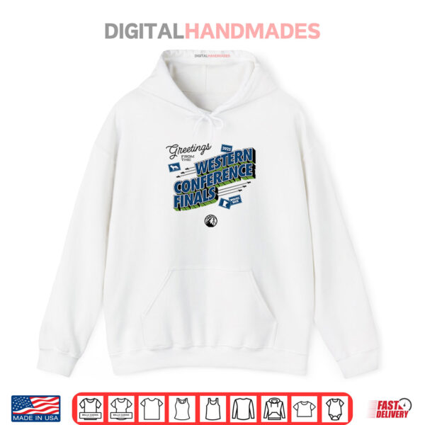 Timberwolves Greetings From The 2025 Western Conference Finals Shirt 2 Hoodie Timberwolves Greetings From The 2025 Western Conference Finals Shirt