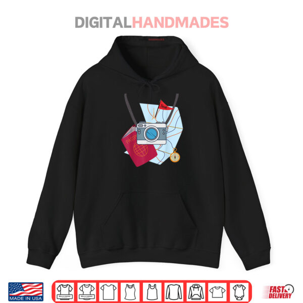 Hoodie Tourist Spirit Day Costume Camera Passport Shirt