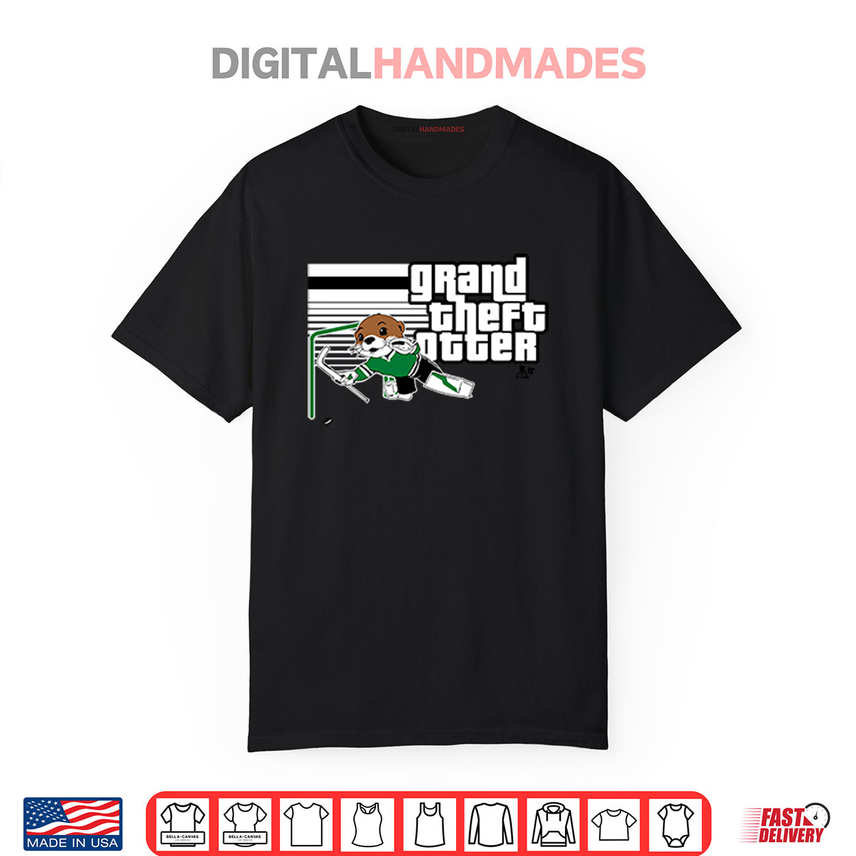 Jake Oettinger Grand Theft Otter Dallas Hockey Shirt Jake Oettinger Grand Theft Otter Dallas Hockey Shirt