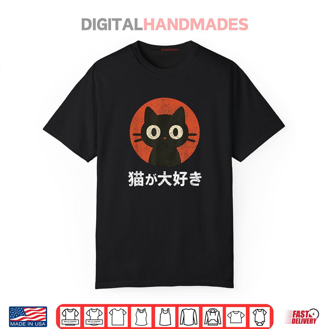 Japanese Flat Kawaii Neko Style I Love Cats Cat Lover Shirt Japanese Flat Kawaii Neko Style I Love Cats Cat Lover Shirt