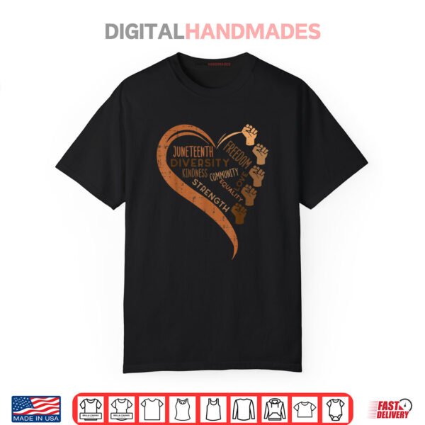 Juneteenth Heart Fists Black History Melanin Shirt