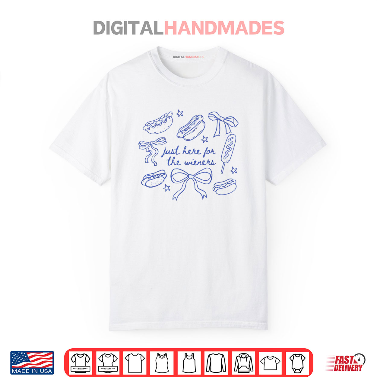 Just Here For The Wieners Funny Hot Dog 4th Of July Coquette Shirt Just Here For The Wieners Funny Hot Dog 4th Of July Coquette Shirt