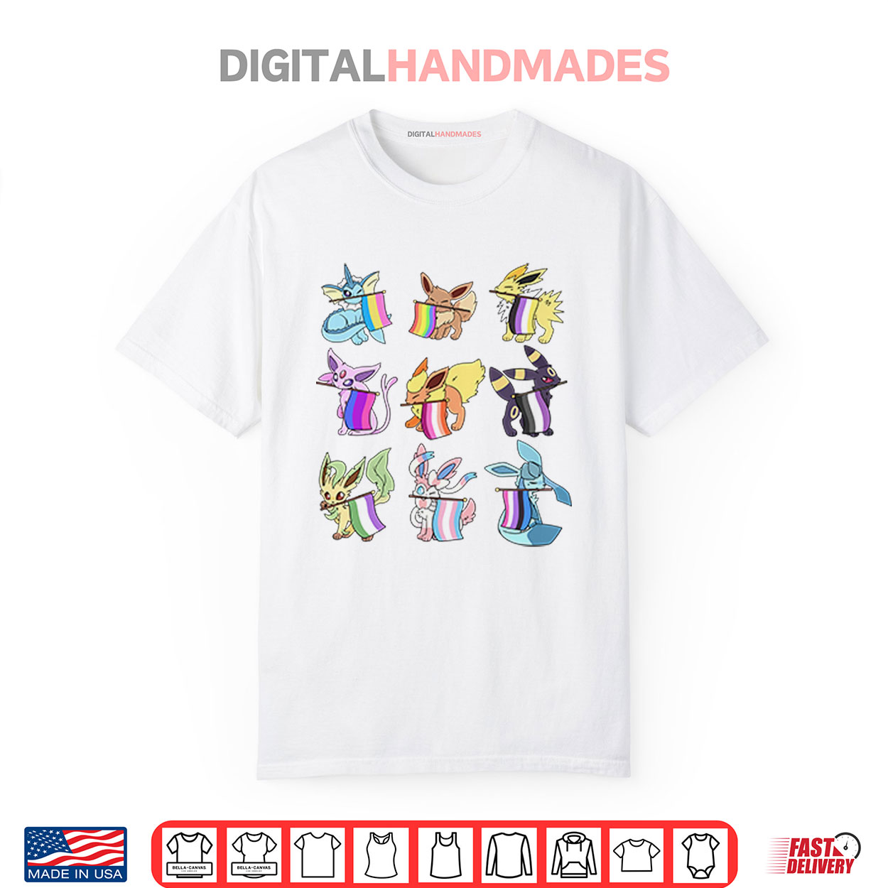 LGBT Pokemon Eeveelutions Pride Shirt LGBT Pokemon Eeveelutions Pride Shirt