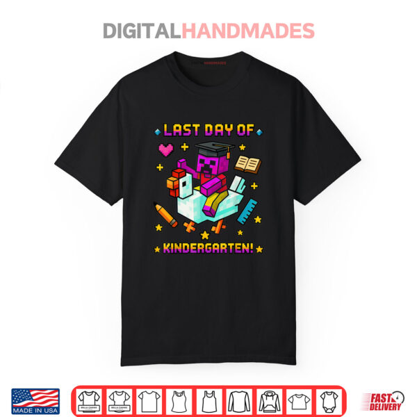 Last Day of Kindergarten Funny Chicken Pixel Art Shirt