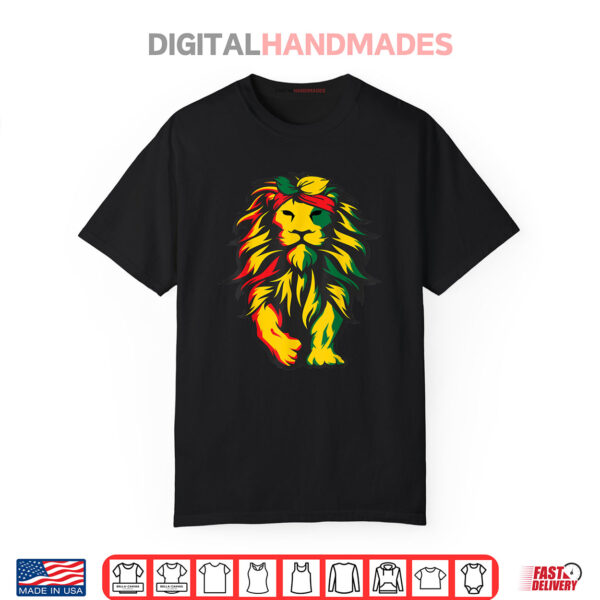 Lion Juneteenth Cool Black History African American Flag Shirt