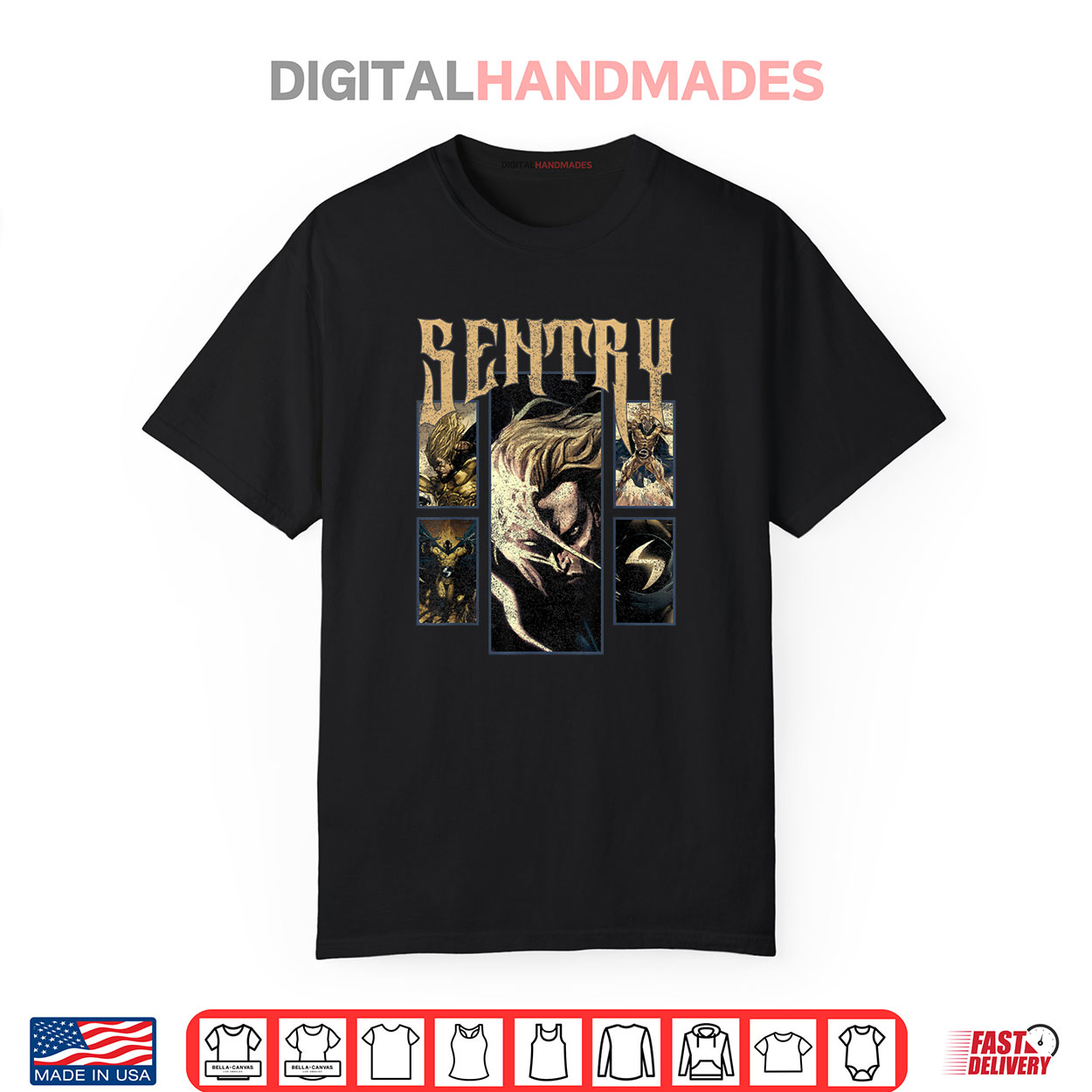 Marvel Comics Retro Classic Sentry Multiple Panel Shot Shirt Marvel Comics Retro Classic Sentry Multiple Panel Shot Shirt