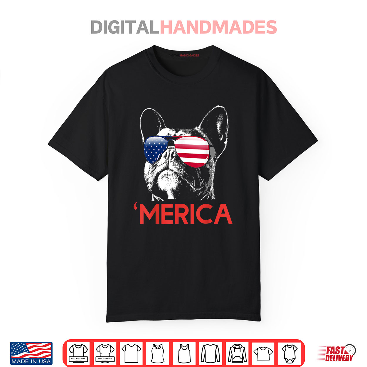Merica French Bulldog American Flag 4th of July Frenchie Shirt Merica French Bulldog American Flag 4th of July Frenchie Shirt