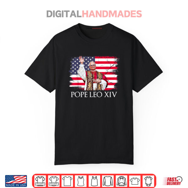 New Pope Leo XIV Robert American Flag Shirt