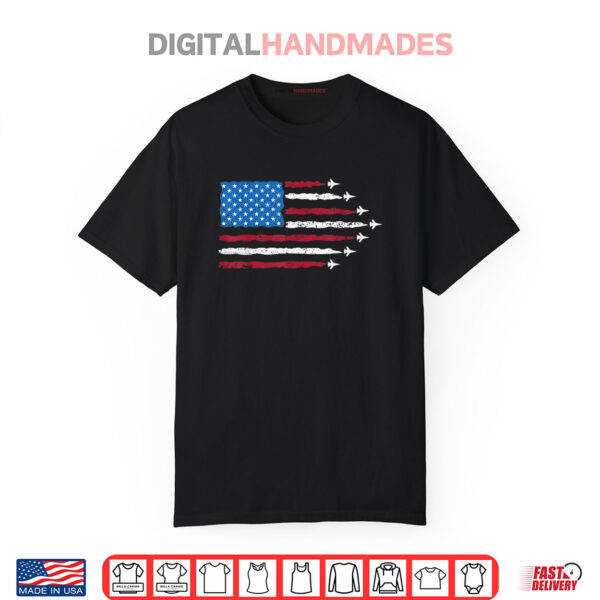 Patriotic USA Flag Fighter Jets 4th of July Shirt