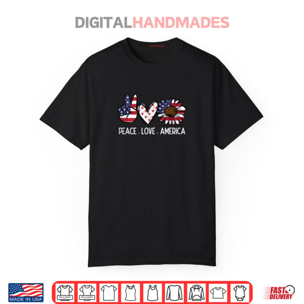 Peace Love America US Flag 4th Of July Patriot Shirt