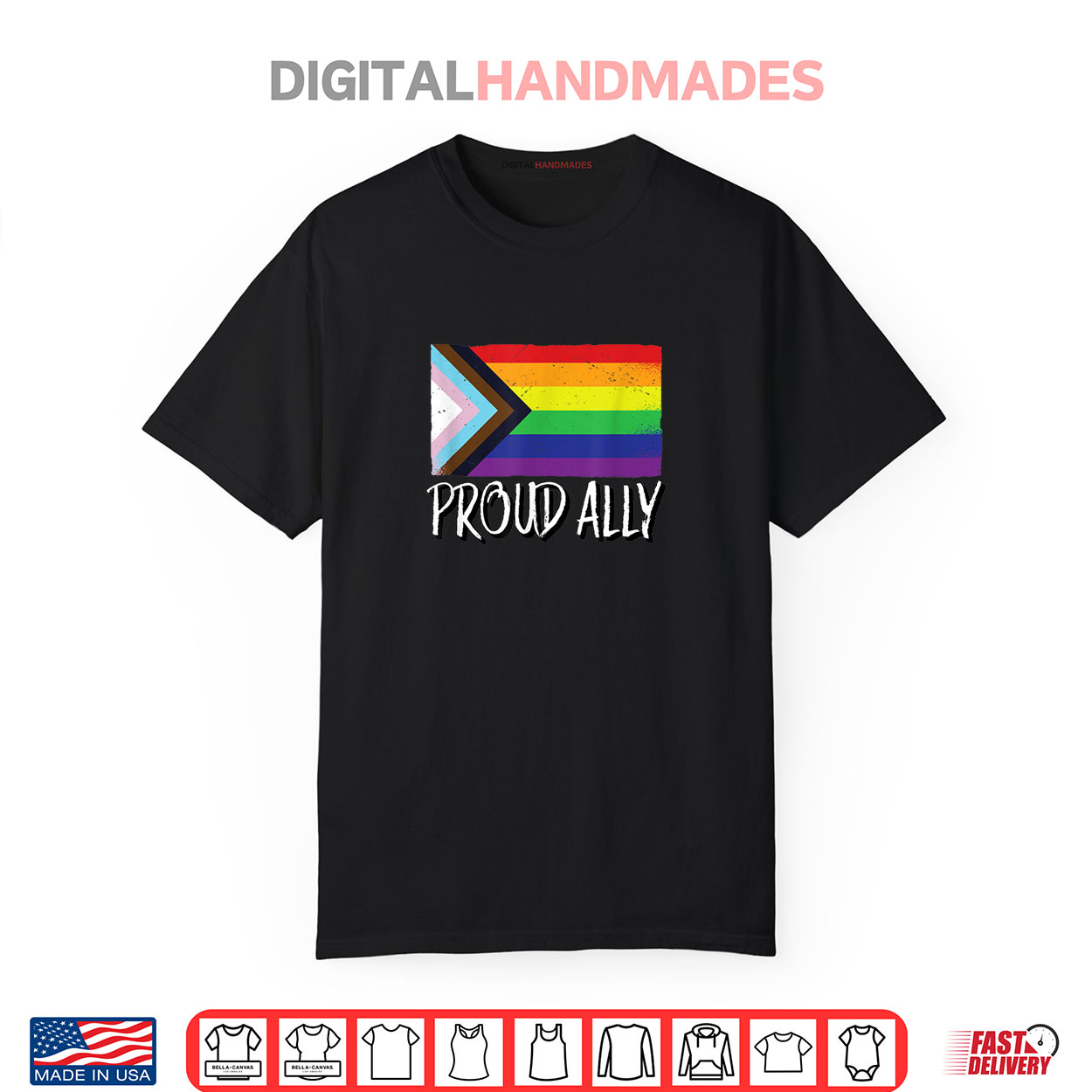 Proud Ally Pride Month LGTBQ Black Pride Flag Shirt Proud Ally Pride Month LGTBQ Black Pride Flag Shirt