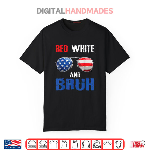 Red White And Bruh 4th Of July Boys Patriotic Teens Kids Shirt
