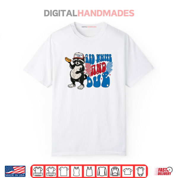Red White And due Funny Raccoon 4th of July Patriotic Shirt