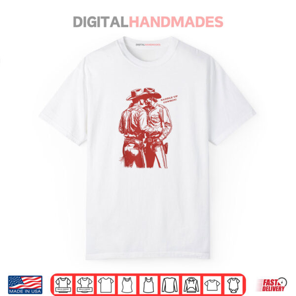 Retro Saddle Up Cowboy Gay Trans Rights LGBT Pride Shirt