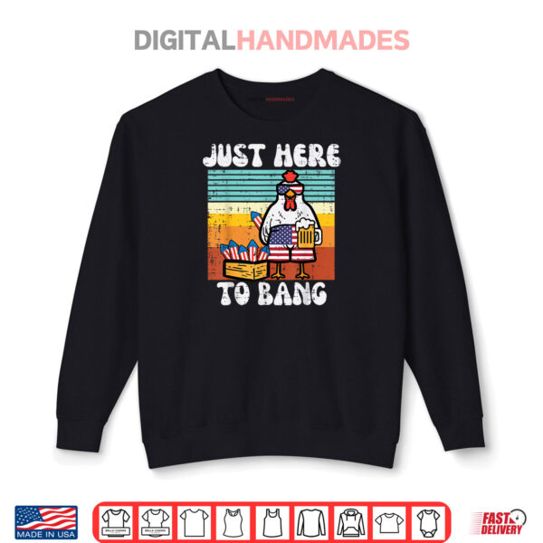 4th Of July Chicken Fireworks Here To Bang Retro America Shirt 1 Sweatshirt 4th Of July Chicken Fireworks Here To Bang Retro America Shirt