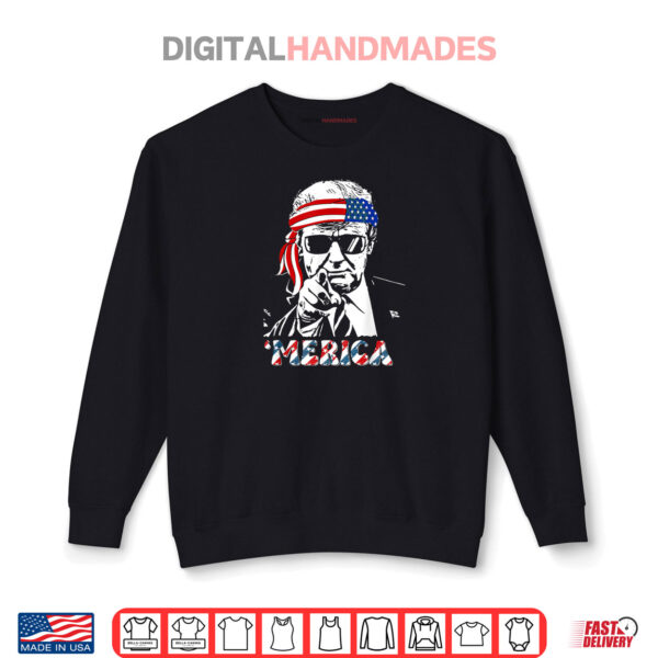 Sweatshirt AMERICA TRUMP Happy 4th Of July Trump American Flag Shirt