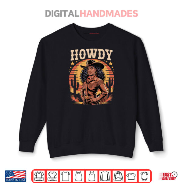 Sweatshirt African American Black Girl Melanin retro Cowgirl Juneteenth Shirt