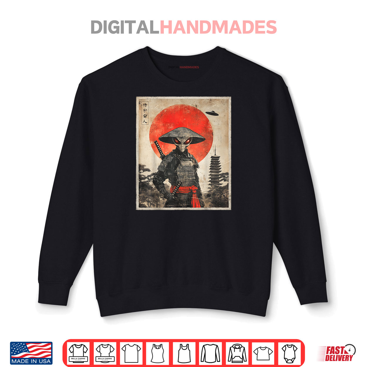 Alien Samurai UFO Japanese Vintage Graphic Ukiyo e Art Funny Shirt Alien Samurai UFO Japanese Vintage Graphic Ukiyo e Art Funny Shirt