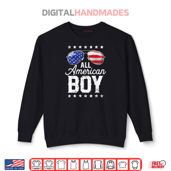 Sweatshirt All American Boy 4th Of July USA Sunglasses Family Matching Shirt