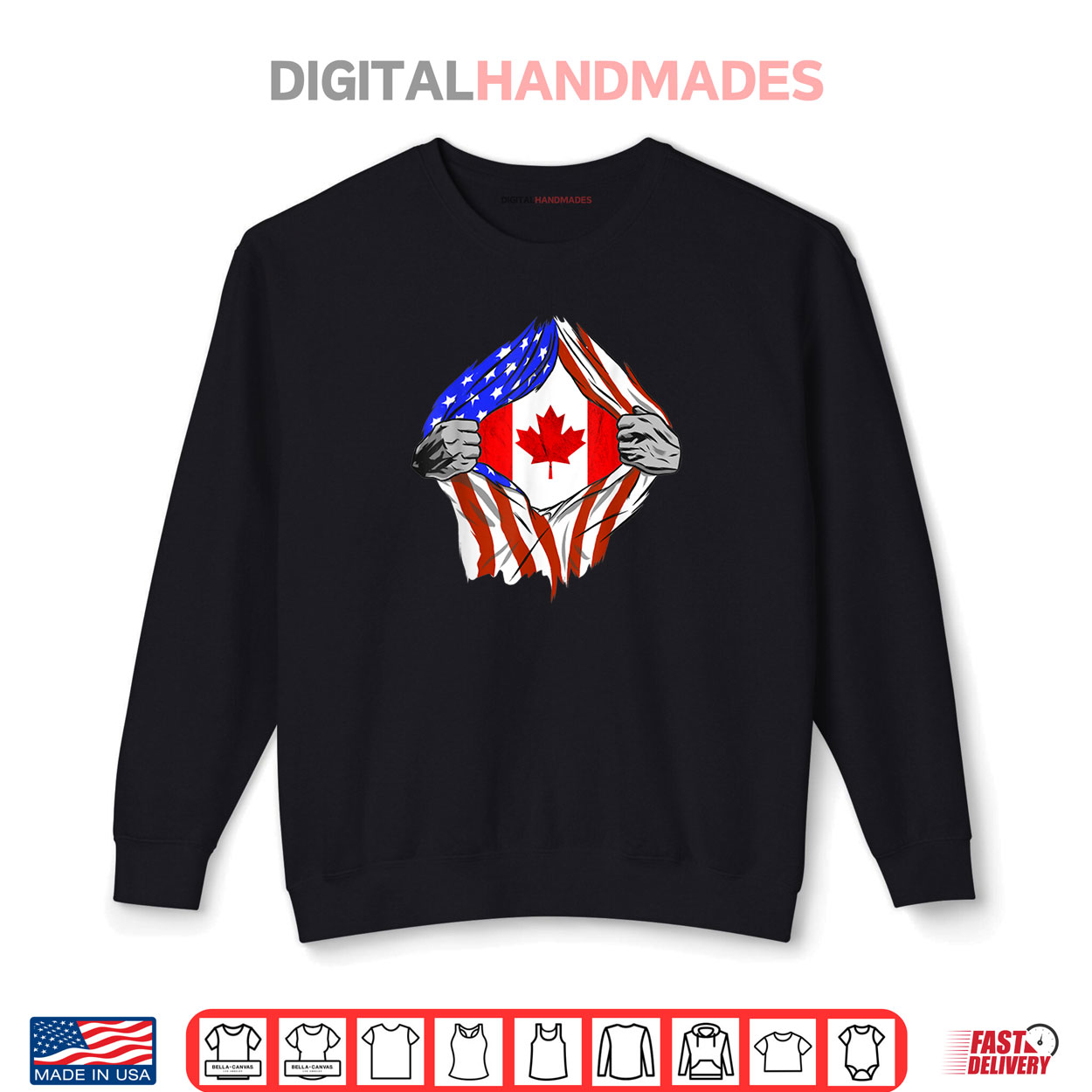 America USA Canadian Flag Chest Canadian Roots Canada Shirt America USA Canadian Flag Chest Canadian Roots Canada Shirt