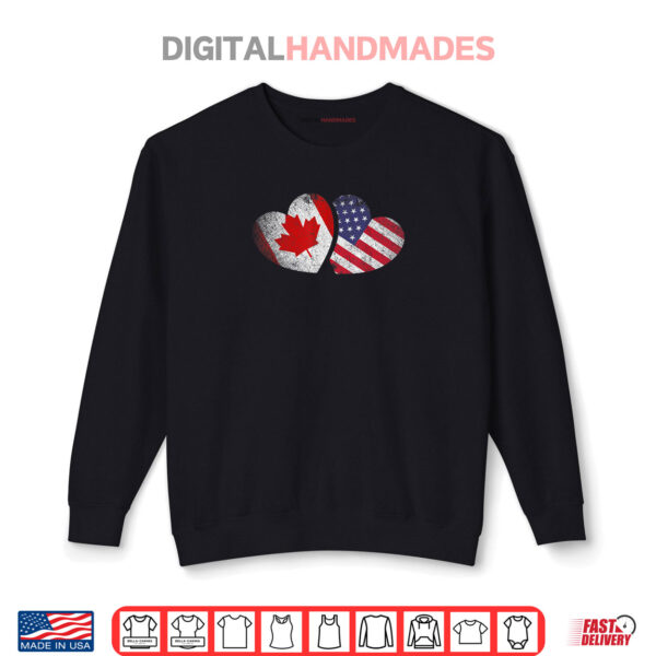 American Canadian Heart Valentines Day Gift USA Flag Canada Shirt 1 Sweatshirt American Canadian Heart Valentines Day Gift USA Flag Canada Shirt
