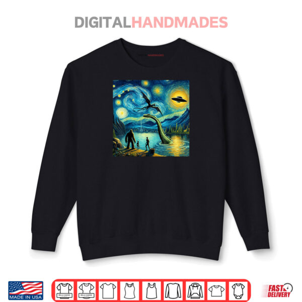 Bigfoot Starry Night Lochness UFO Shirt 1 Sweatshirt Bigfoot Starry Night Lochness UFO Shirt