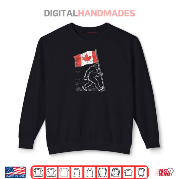 Bigfoot With Canadian Flag Funny Canada Day 1 Sweatshirt Bigfoot With Canadian Flag Funny Canada Day