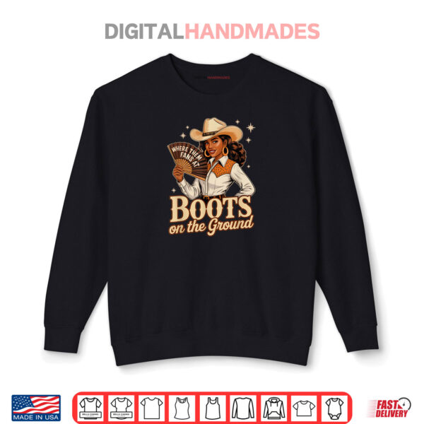 Sweatshirt Boots On Ground Juneteenth Black Cowgirl Western Texas Rodeo Shirt