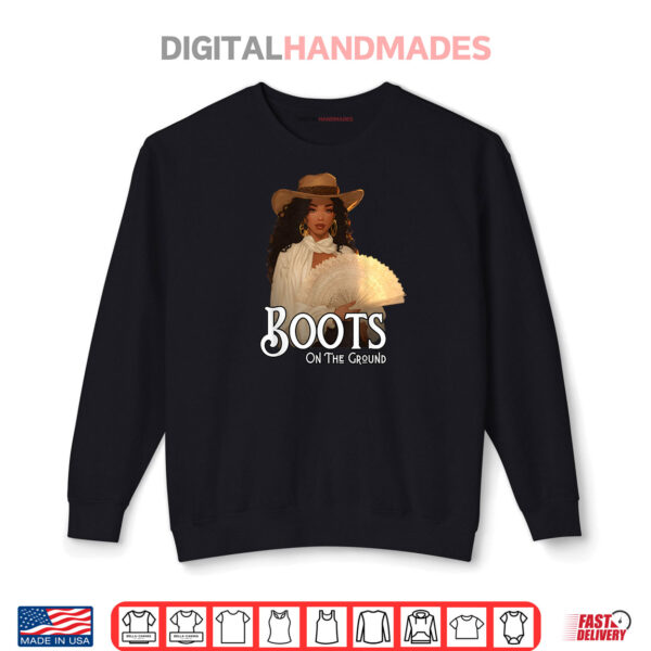 Sweatshirt Boots On The Ground Juneteenth Cowgirl Where Them Fans At TShirt