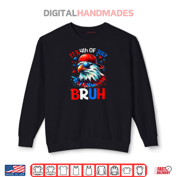 Sweatshirt Bruh 4th Of July Boys Kids Fourth Of July Bald Eagle Shirt
