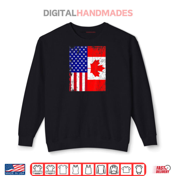 Sweatshirt Canadian American Shirt USA Canada Flag 4th of July Shirt