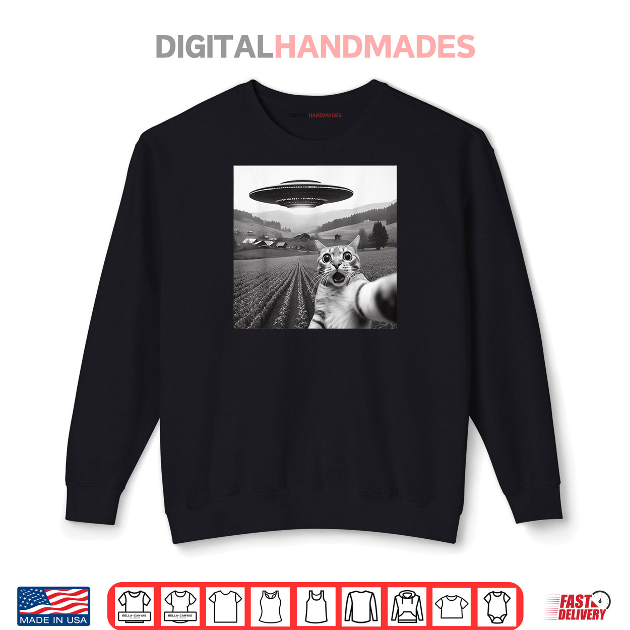 Cat Selfie With Alien UFO Shirt Cat Selfie With Alien UFO Shirt