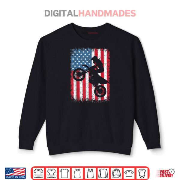 Sweatshirt Dirt Bike American Flag Motocross Biker 4th of July Shirt