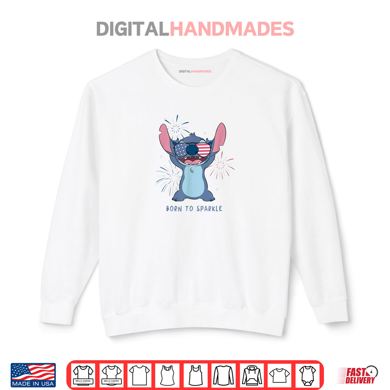 Disney Lilo & Stitch 4th Of July Born To Sparkle Americana Shirt Disney Lilo & Stitch 4th Of July Born To Sparkle Americana Shirt