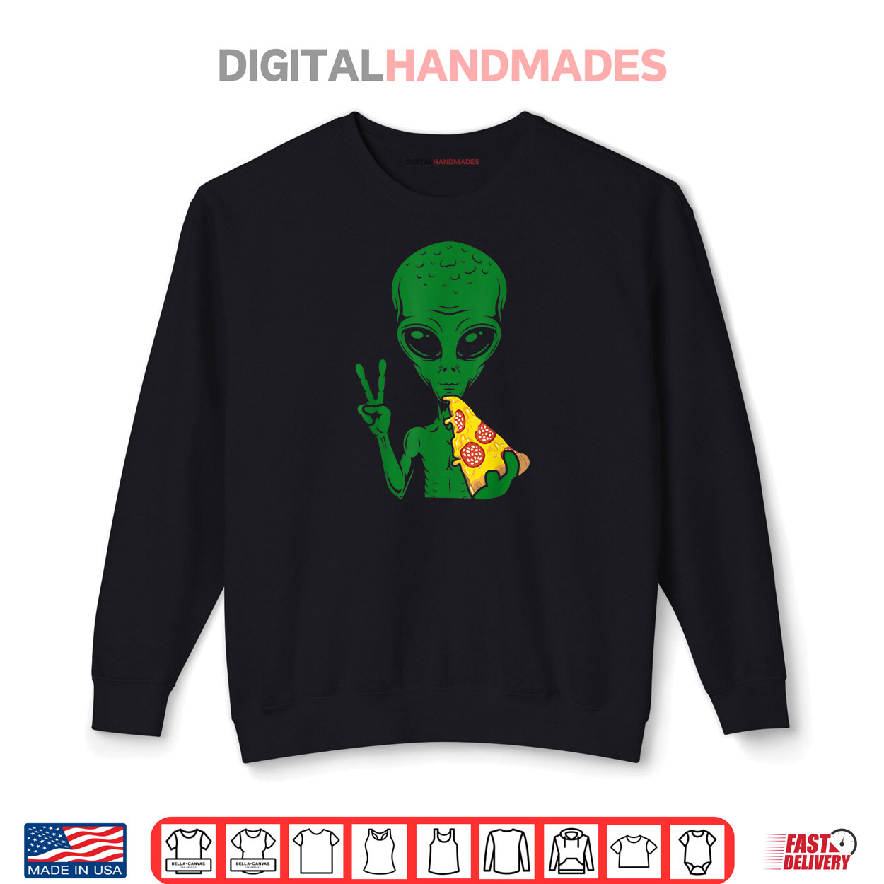 Funny Alien Head Eating Pizza UFO Extraterrestrial Shirt Funny Alien Head Eating Pizza UFO Extraterrestrial Shirt