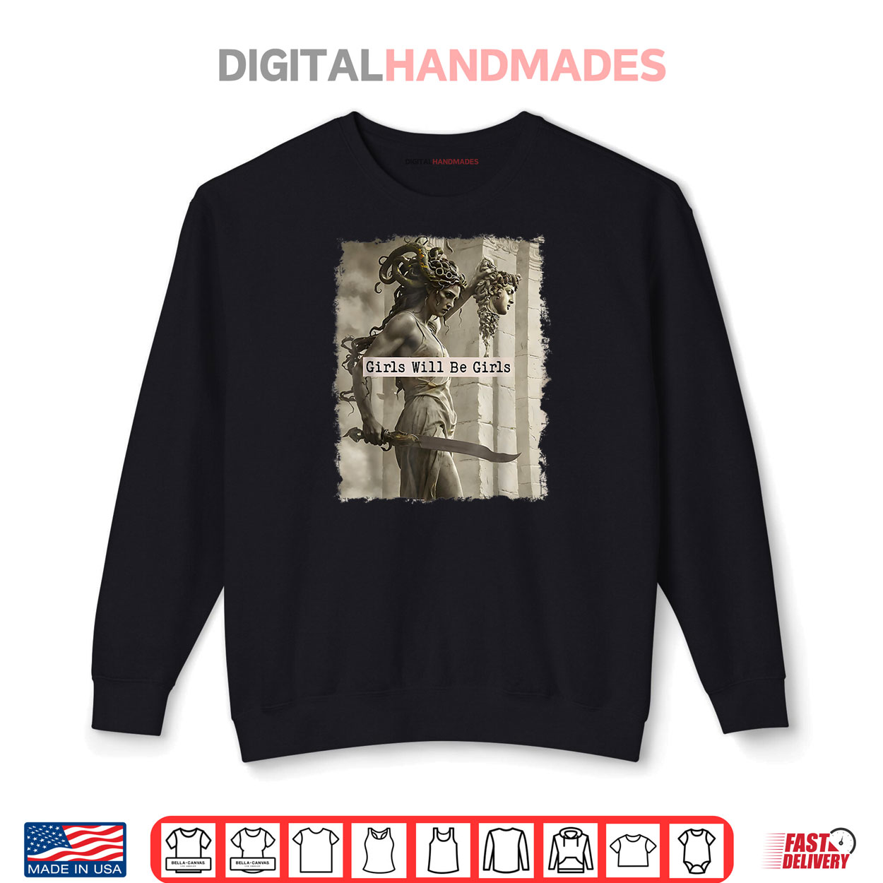 Girl Will Be Girls Shirts Medusa Feminist Women Shirt Girl Will Be Girls Shirts Medusa Feminist Women Shirt