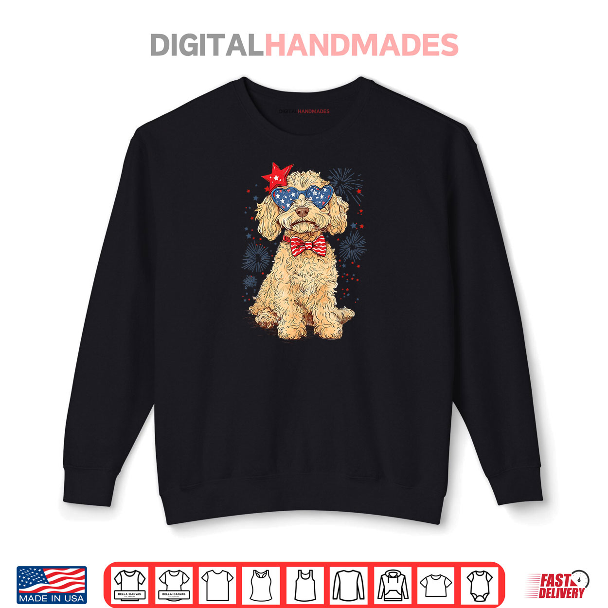Goldendoodle 4th of July Patriotic Golden Doodle Dog Shirt Goldendoodle 4th of July Patriotic Golden Doodle Dog Shirt